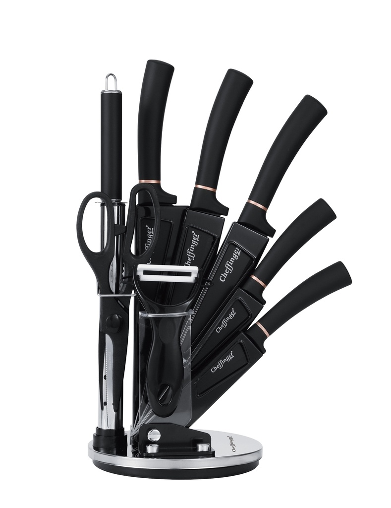 9-PIECE KNIFE SET WITH ROTATING STAND