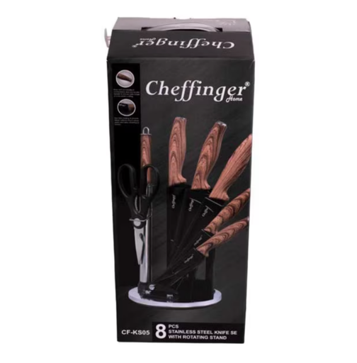 [Cf-KS05] 8 PCS KNIFE SET WITH ROTATING STAND