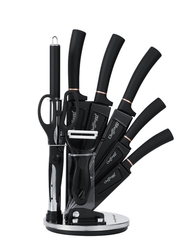 [CF-KS11] 9-PIECE KNIFE SET WITH ROTATING STAND